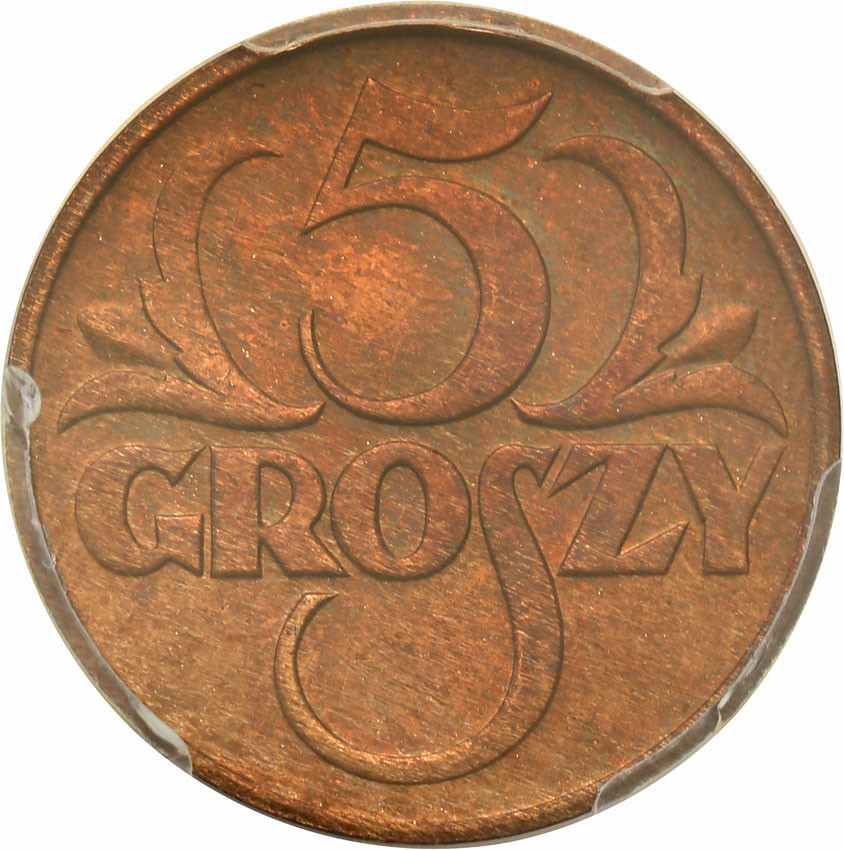 II RP. 5 groszy 1935 PCGS MS64 RB (MAX)